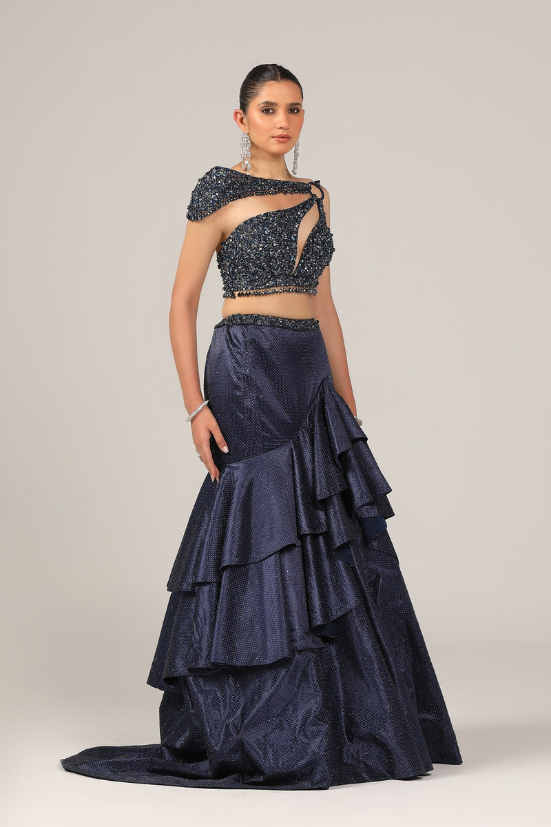 Mordern siroski skirt and a hand embroidered choli(G-70)