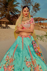 Aqua Multi Colour Lehenga Set (DK04)