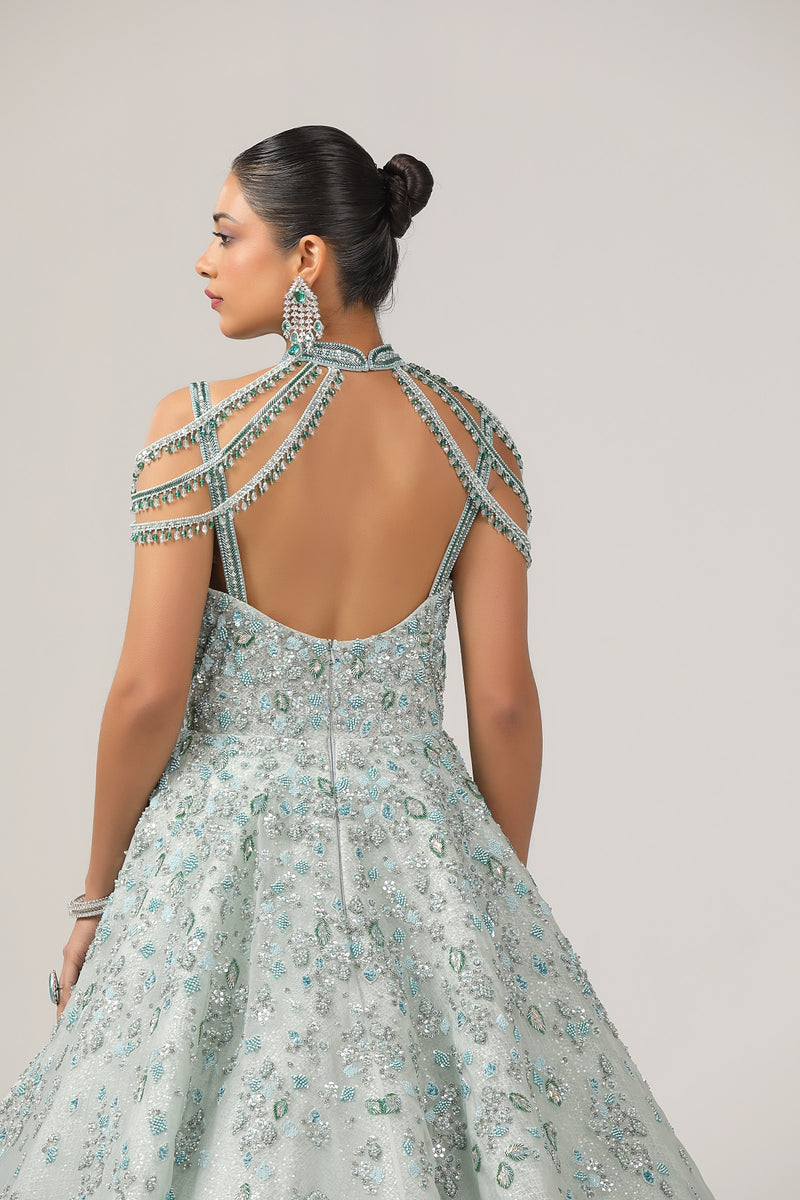 Ball gown embraced with a elegant neck band(SD-06)